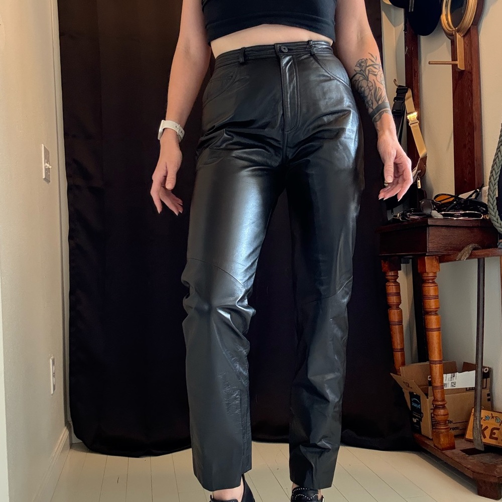 Danier Black Leather Trousers